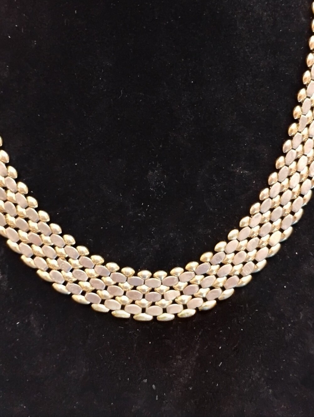 Gold-Two-Tone Multi-Row Necklace - Elegant Statement Piece. Silver And Gold.